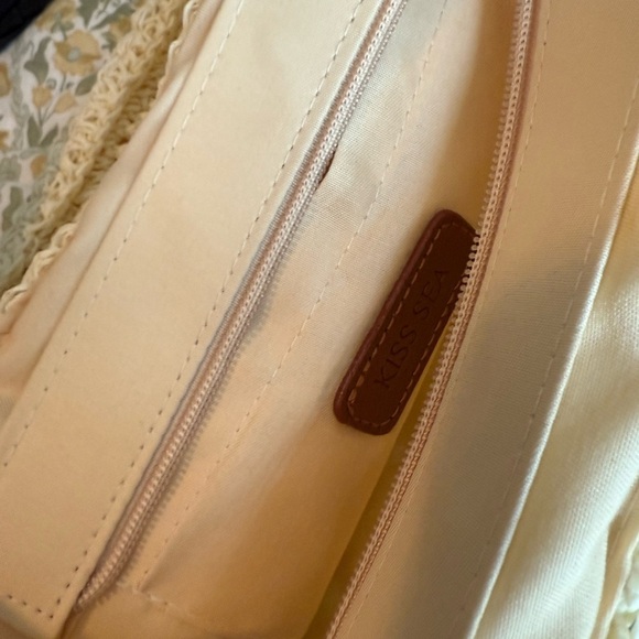 Kiss See Straw Packable Large Mesh Woven Tote Hobo Boho Bag - Picture 5 of 7